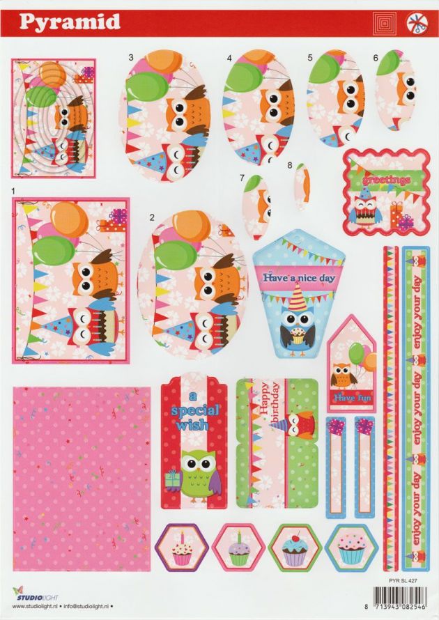 Happy Birthday - Pyramid - 3DA4 Feuilles Prédécoupee - Étape par Étape