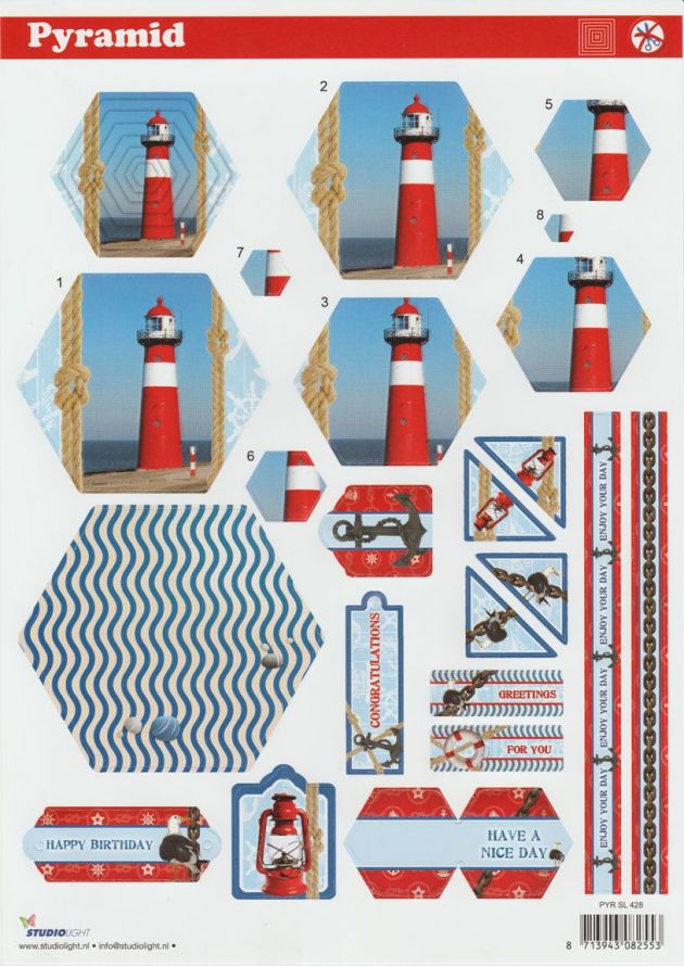 Happy Birthday - Pyramid - 3DA4 Feuilles Prédécoupee - Étape par Étape