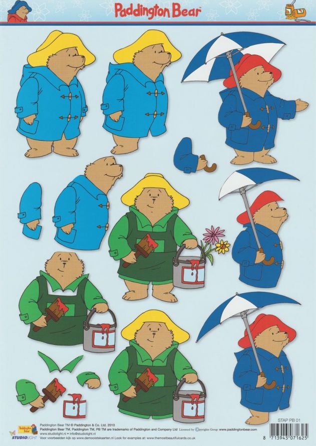 Paddington Bear - 3DA4 Stap voor Stap Knipvel