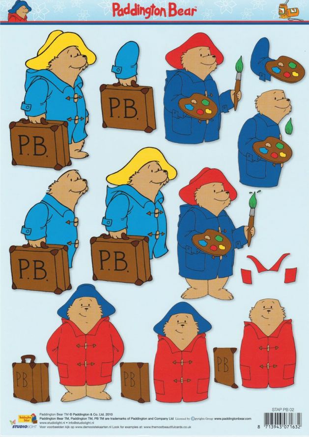 Paddington Bear - 3DA4 Stap für Stap Schneidebogen