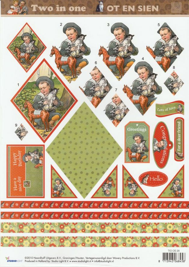 Ot en Sien - Two in One Pyramid - 3DA4 Stap voor Stap Knipvel