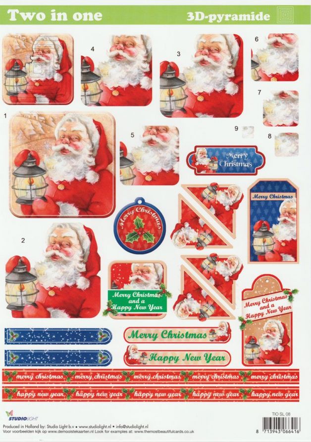 Kerst - Two in One Pyramid - 3DA4 Stap voor Stap Knipvel