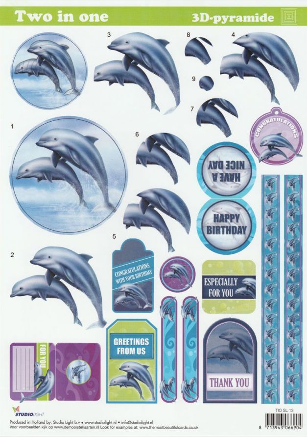 Tiere - Two in one - Pyramid - 3DA4 Stap für Stap Schneidebogen