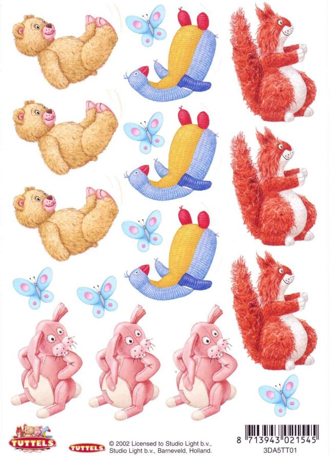 Tuttels - 3D Feuilles à Découper - Format A5