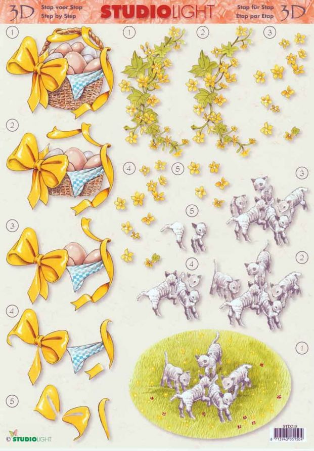 Printemps - 3DA4 Feuilles à Découper - Étape par Étape