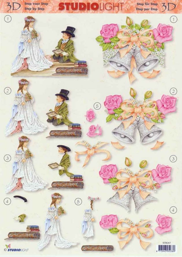 Mariage - 3DA4 Step by Step Decoupage Sheet