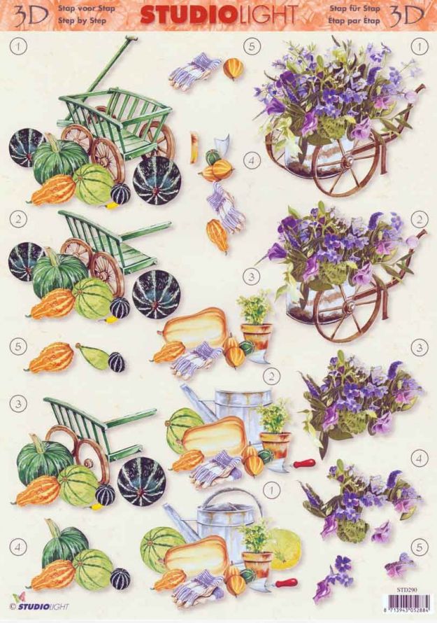 Garten Szene - 3DA4 Stap für Stap Schneidebogen