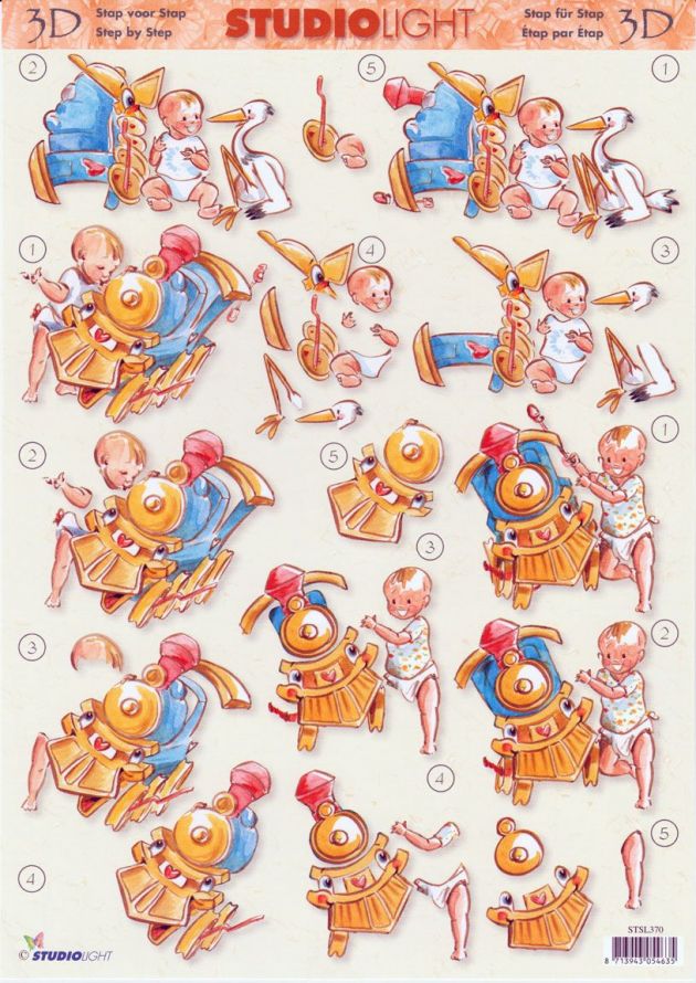 Birth - 3DA4 Step by Step Decoupage Sheet