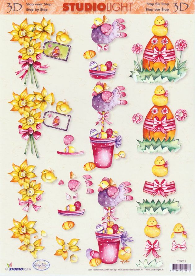 Pâques - 3DA4 Feuilles à Découper - Étape par Étape