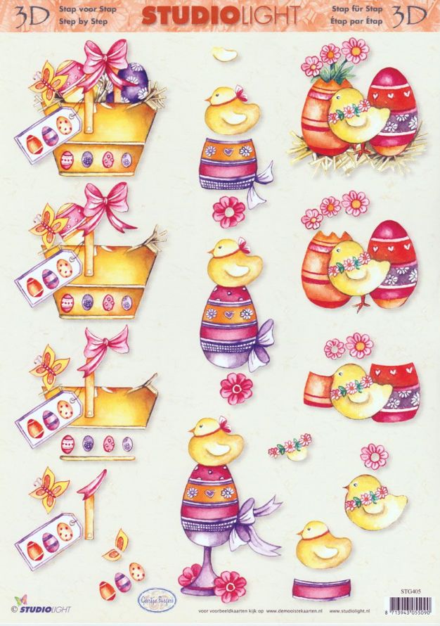 Pâques - 3DA4 Feuilles à Découper - Étape par Étape