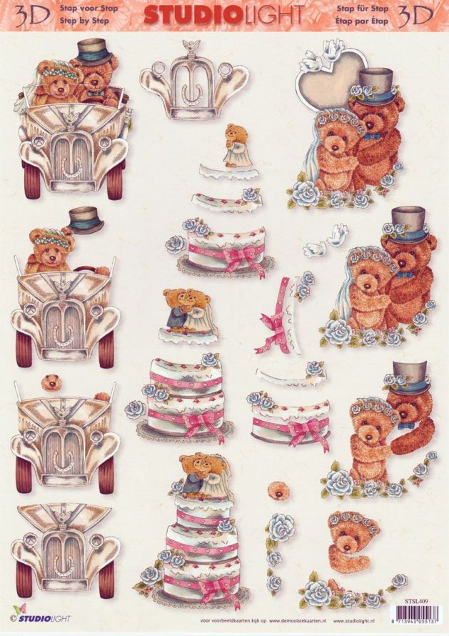 Mariage - 3DA4 Step by Step Decoupage Sheet
