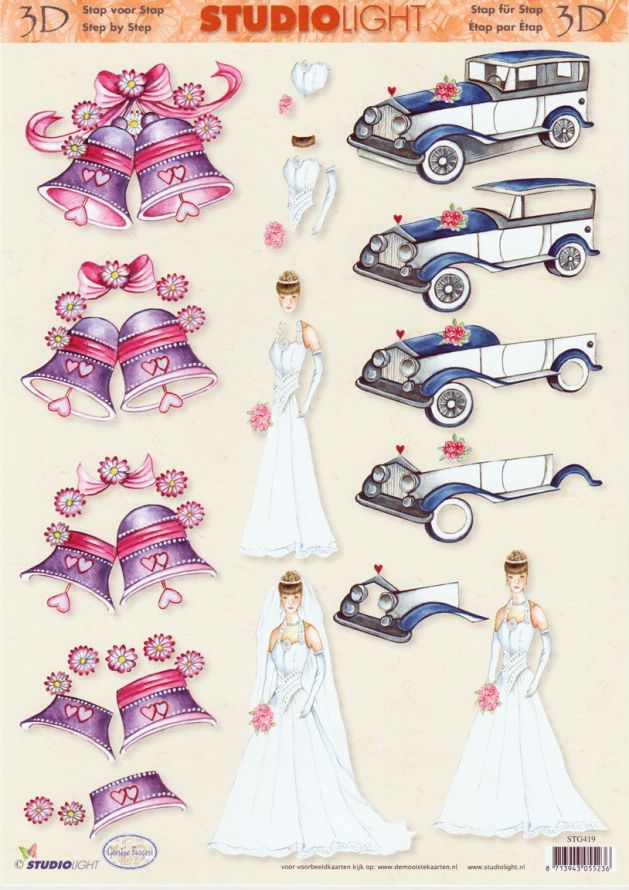 Mariage - 3DA4 Step by Step Decoupage Sheet