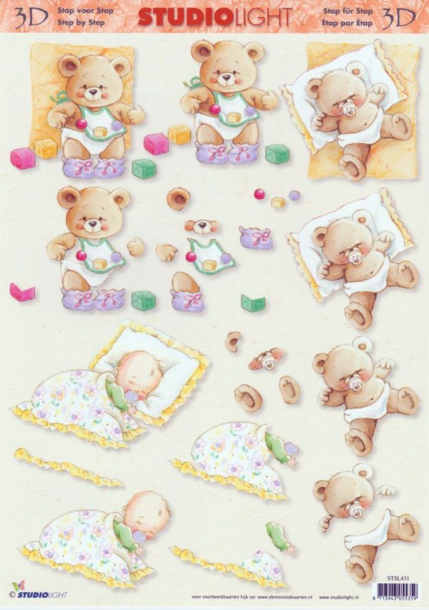 Birth - 3DA4 Step by Step Decoupage Sheet