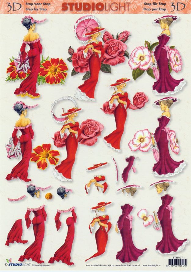 Dame - 3DA4 Feuilles à Découper - Étape par Étape