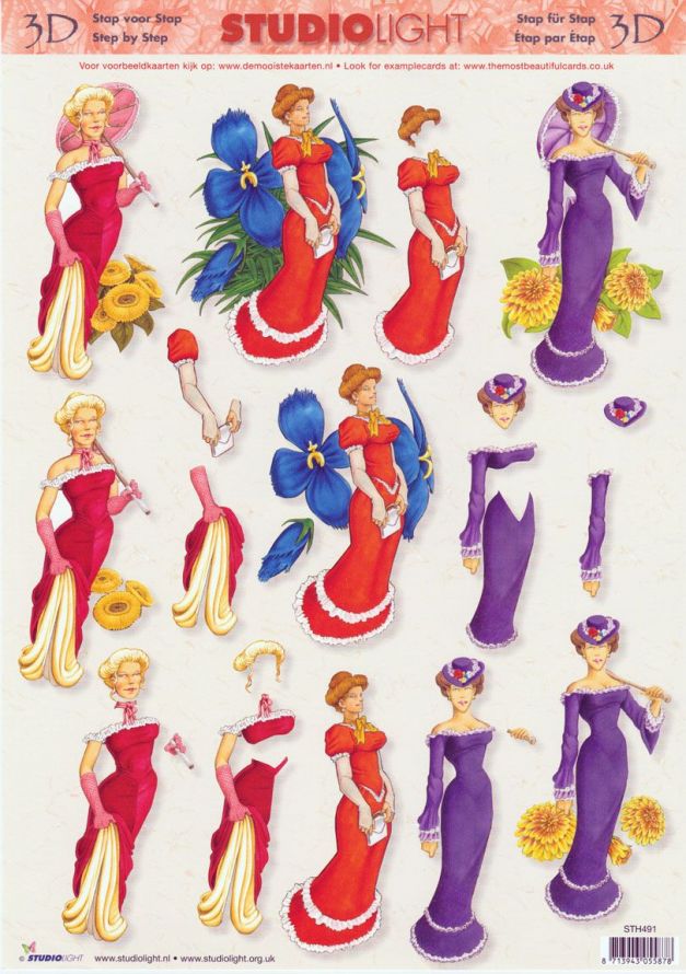 Dame - 3DA4 Feuilles à Découper - Étape par Étape