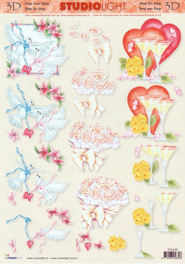 Mariage - 3DA4 Step by Step Decoupage Sheet