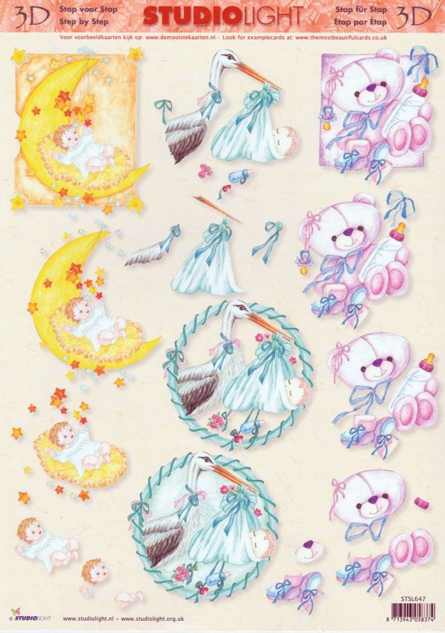 Birth - 3DA4 Step by Step Decoupage Sheet