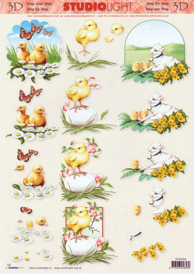 Animals - 3DA4 Step by Step Decoupage Sheet