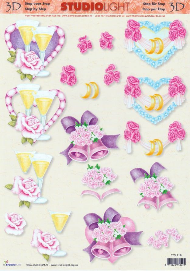 Mariage - 3DA4 Step by Step Decoupage Sheet