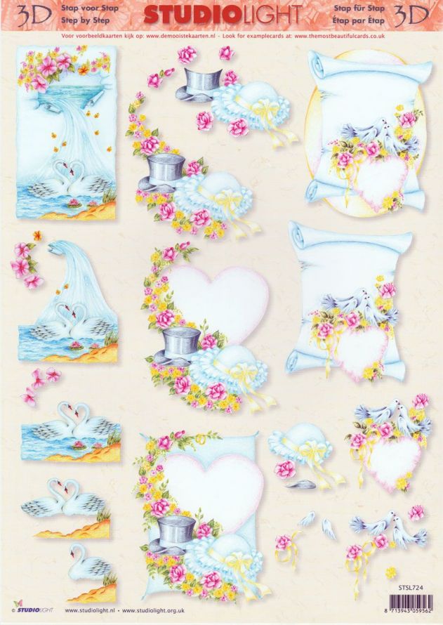 Mariage - 3DA4 Step by Step Decoupage Sheet