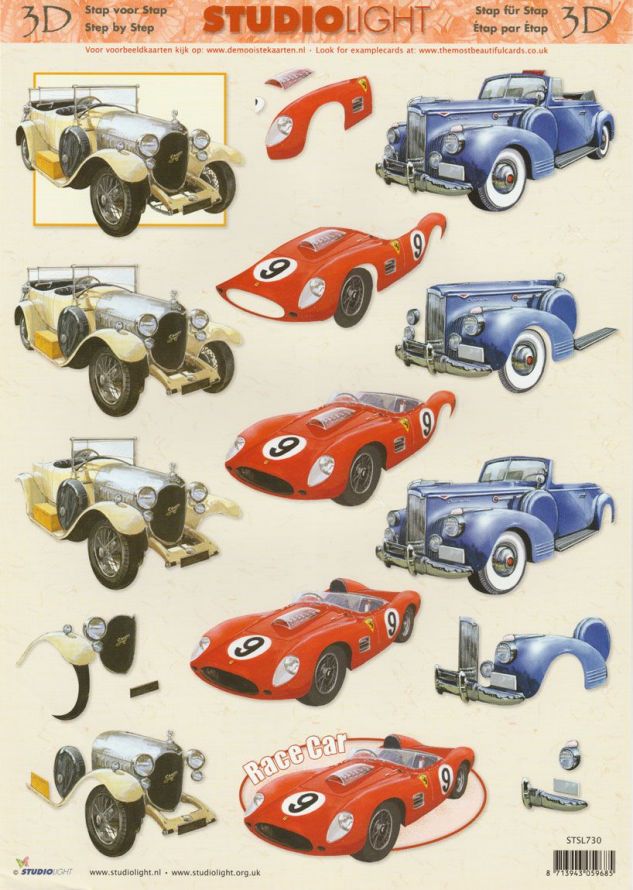 Auto - 3DA4 Stap für Stap Schneidebogen