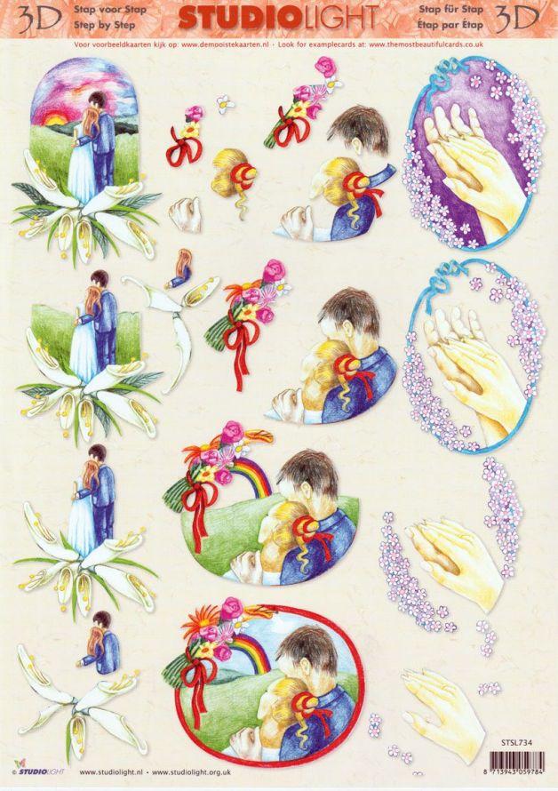 Mariage - 3DA4 Step by Step Decoupage Sheet