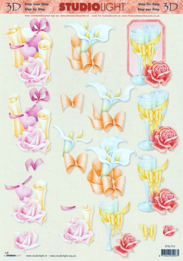 Mariage - 3DA4 Step by Step Decoupage Sheet