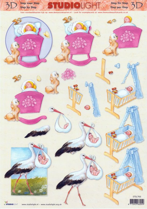 Birth - 3DA4 Step by Step Decoupage Sheet