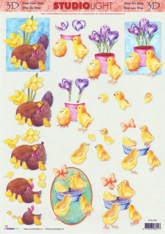 Printemps - 3DA4 Feuilles à Découper - Étape par Étape