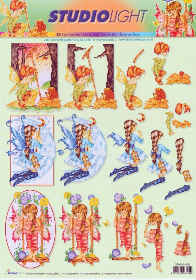 Fairies - 3DA4 Step by Step Decoupage Sheet