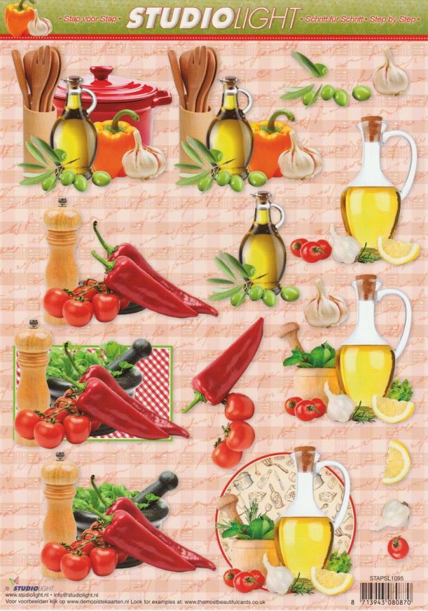 Obst - Gemüse - 3DA4 Stap für Stap Schneidebogen