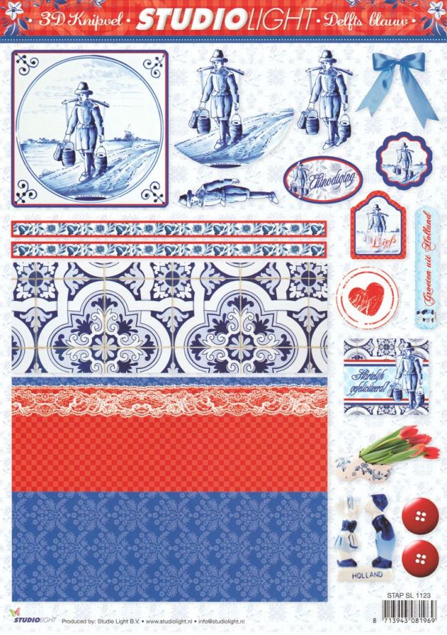 Delfter Blau - 3DA4 Stap für Stap Schneidebogen