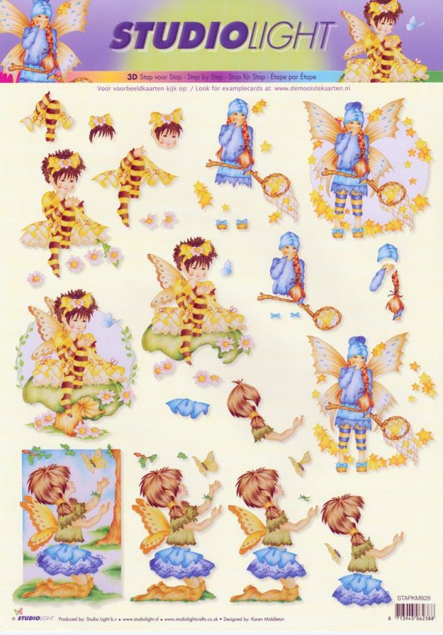 Fairies - 3DA4 Step by Step Decoupage Sheet