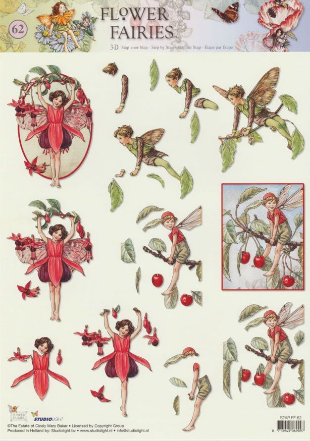 Flower Fairies - 3DA4 Step by Step Decoupage Sheet