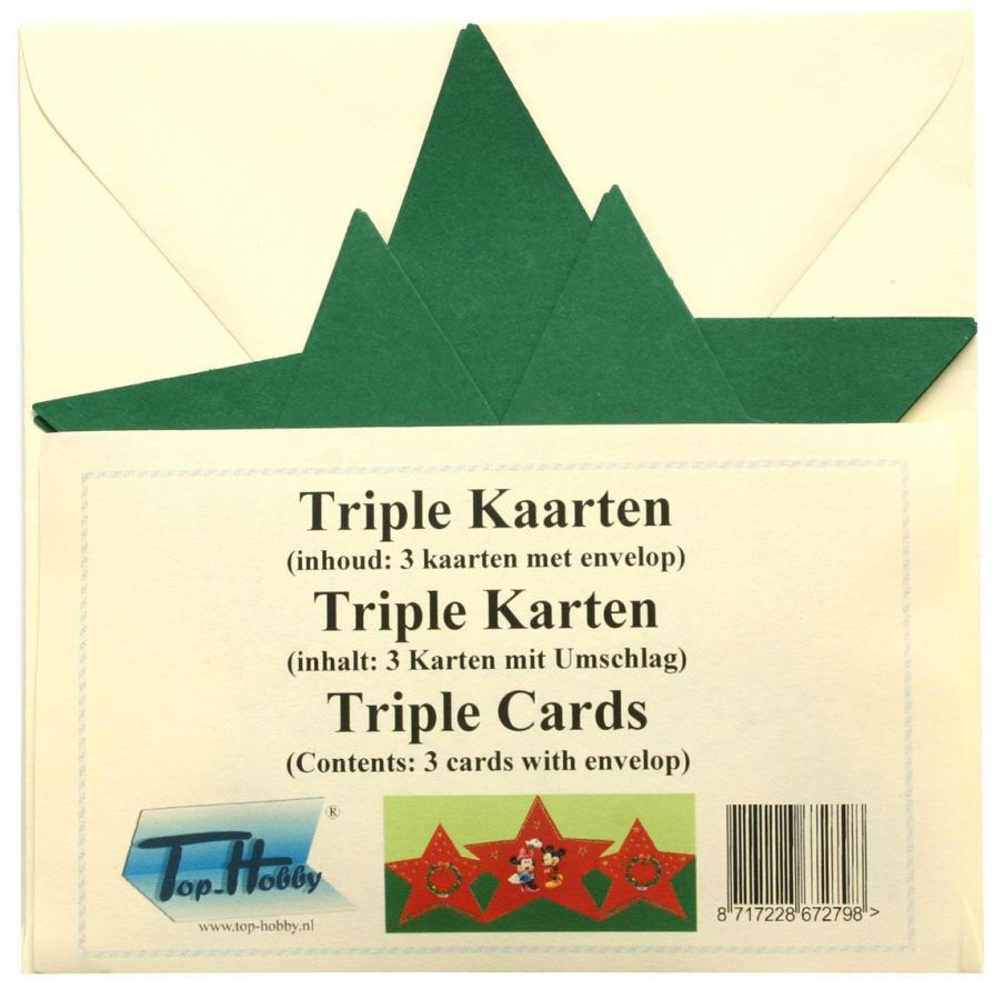 Noël Star  - Triple Cartes - Vert Foncé
