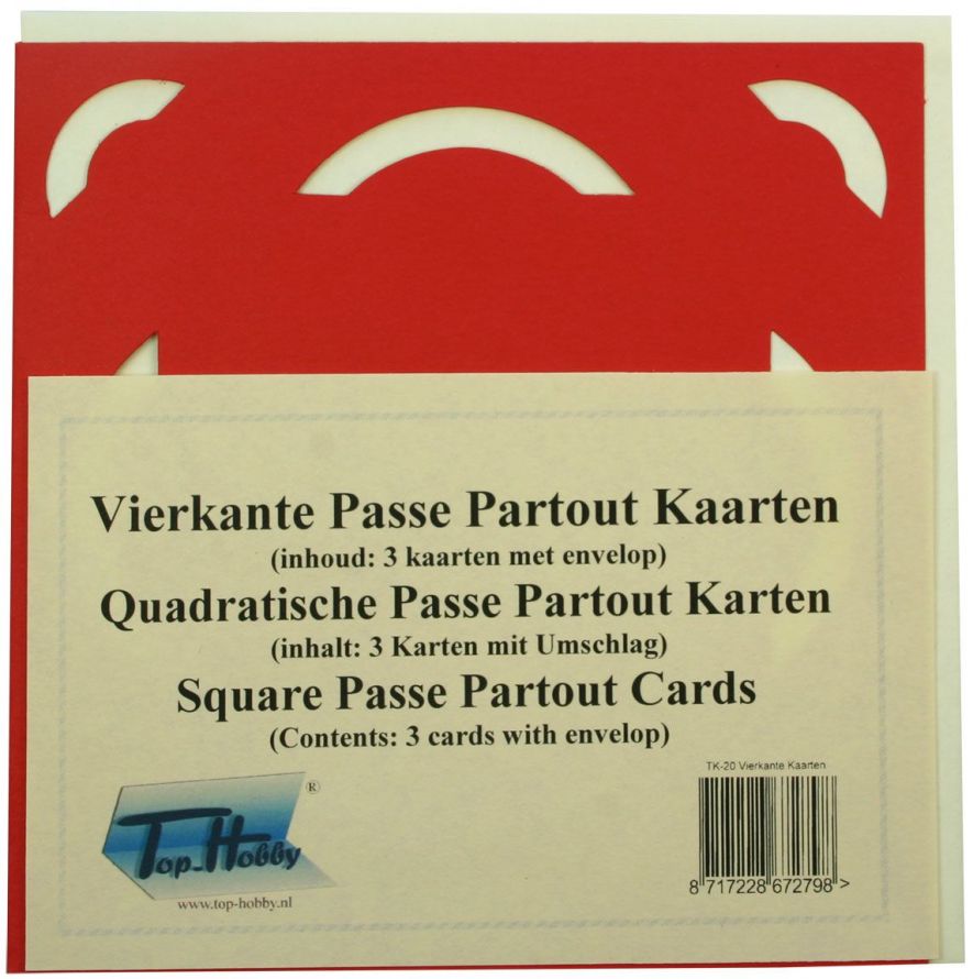 Quadratische Stanz Karte - Rot