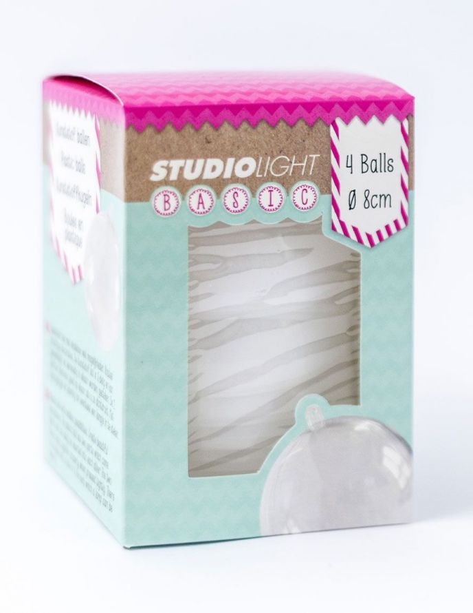 Kerstballen - Wit kunststof met gat voor lampje - Ø12cm