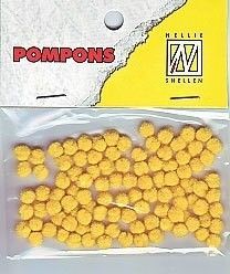 Mini Pom Poms - 3mm - Jaune jonquille - 100pcs