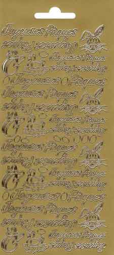 Joyeuses Pâques - Peel-Off Stickers - Gold