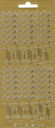 Zur Taufe - Peel-Off Stickervel - Goud