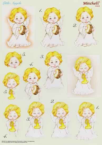 Little Angels - 3DA4 Feuilles Prédécoupee - Étape par Étape