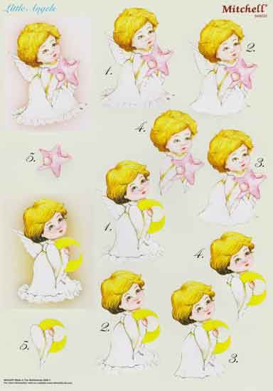 Little Angels - 3DA4 Feuilles Prédécoupee - Étape par Étape