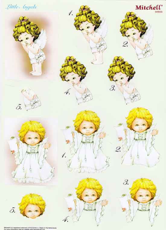 Little Angels - 3DA4 Feuilles Prédécoupee - Étape par Étape