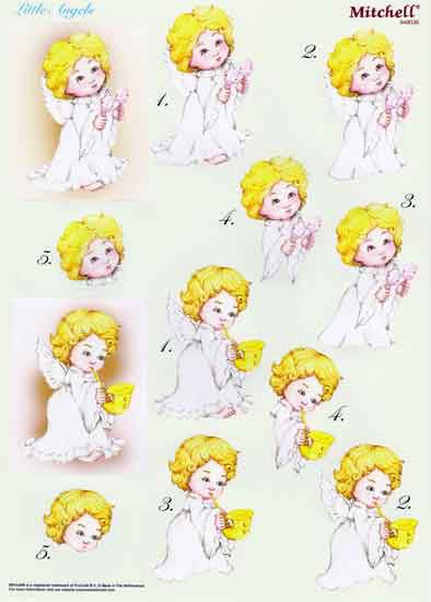 Little Angels - 3DA4 Feuilles Prédécoupee - Étape par Étape