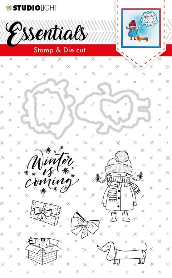 Clear Stempel und Die-cut Stencil - Essentials Weihnachten