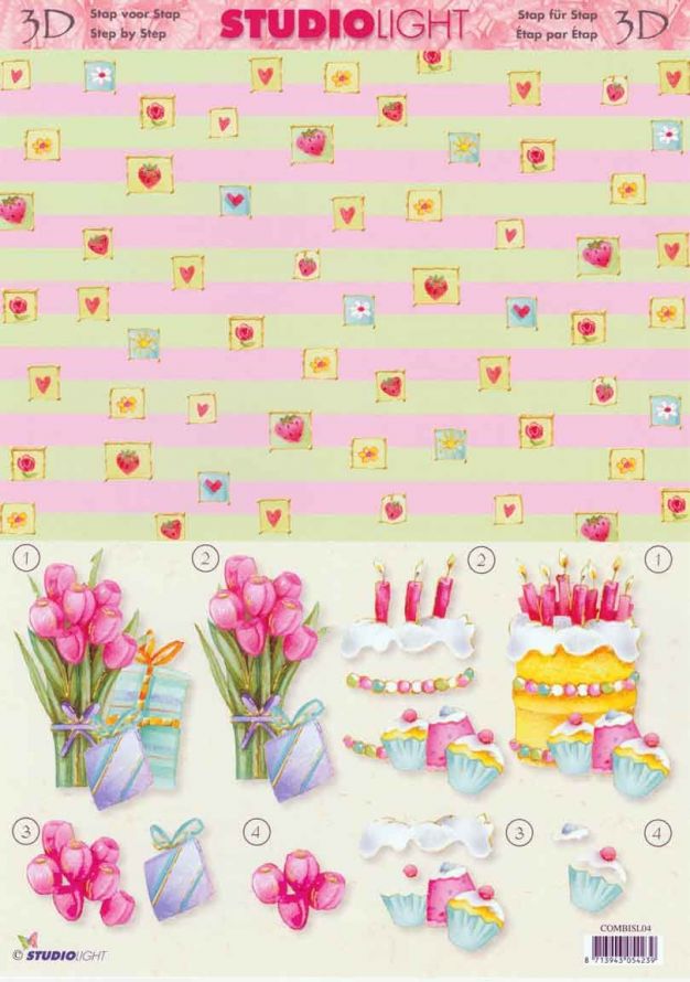 Fleur - Gâteau - COMBI - Feuille à Découper