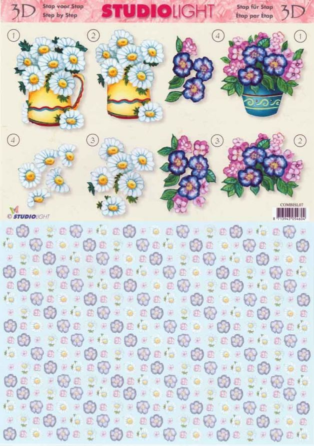 Fleurs COMBI - Feuille à Découper