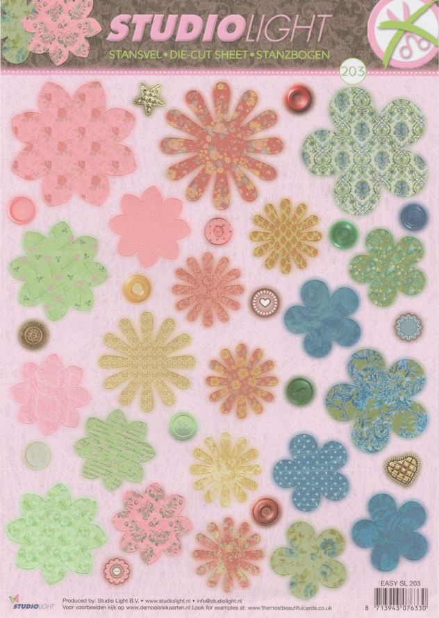 Flowers - 3DA4 Step by Step Die-cut Sheet