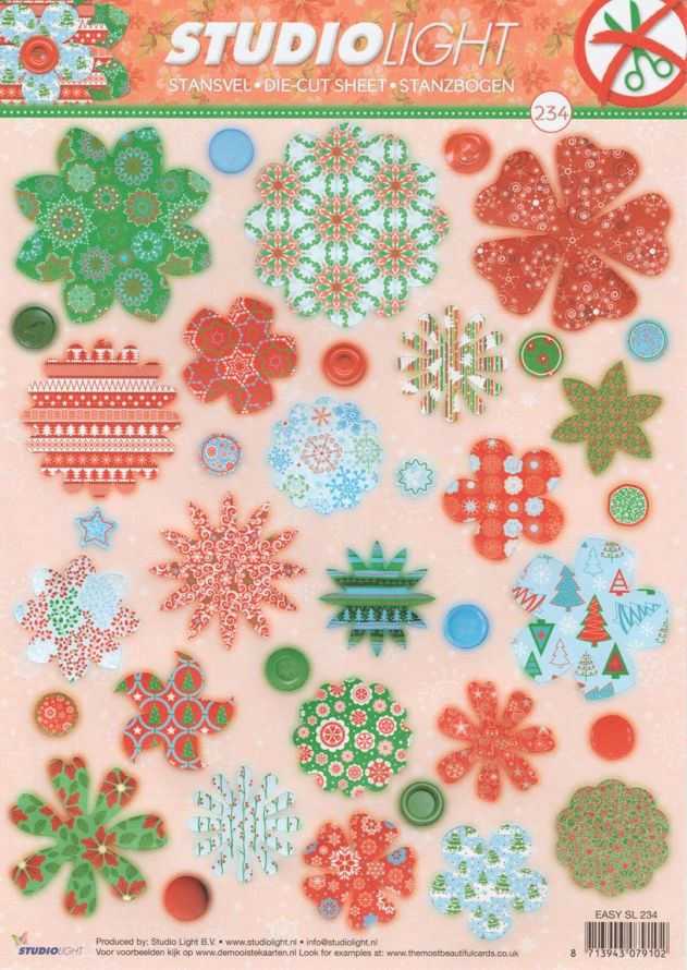 Weihnachten - 3DA4 Stap für Stap Stanzbogen