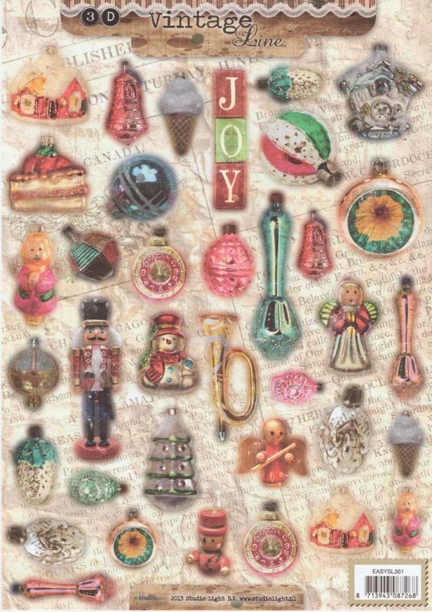 Weihnachten Vintage - 3DA4 Stap für Stap Stanzbogen